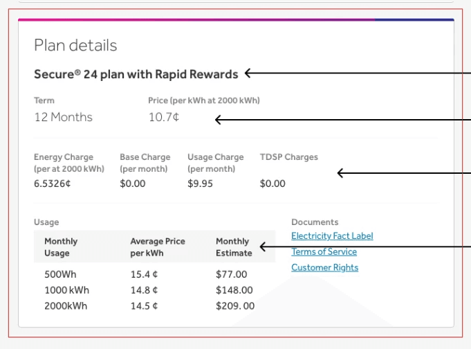 Plan details page — content opportunities for reinforcing purchase confidence.